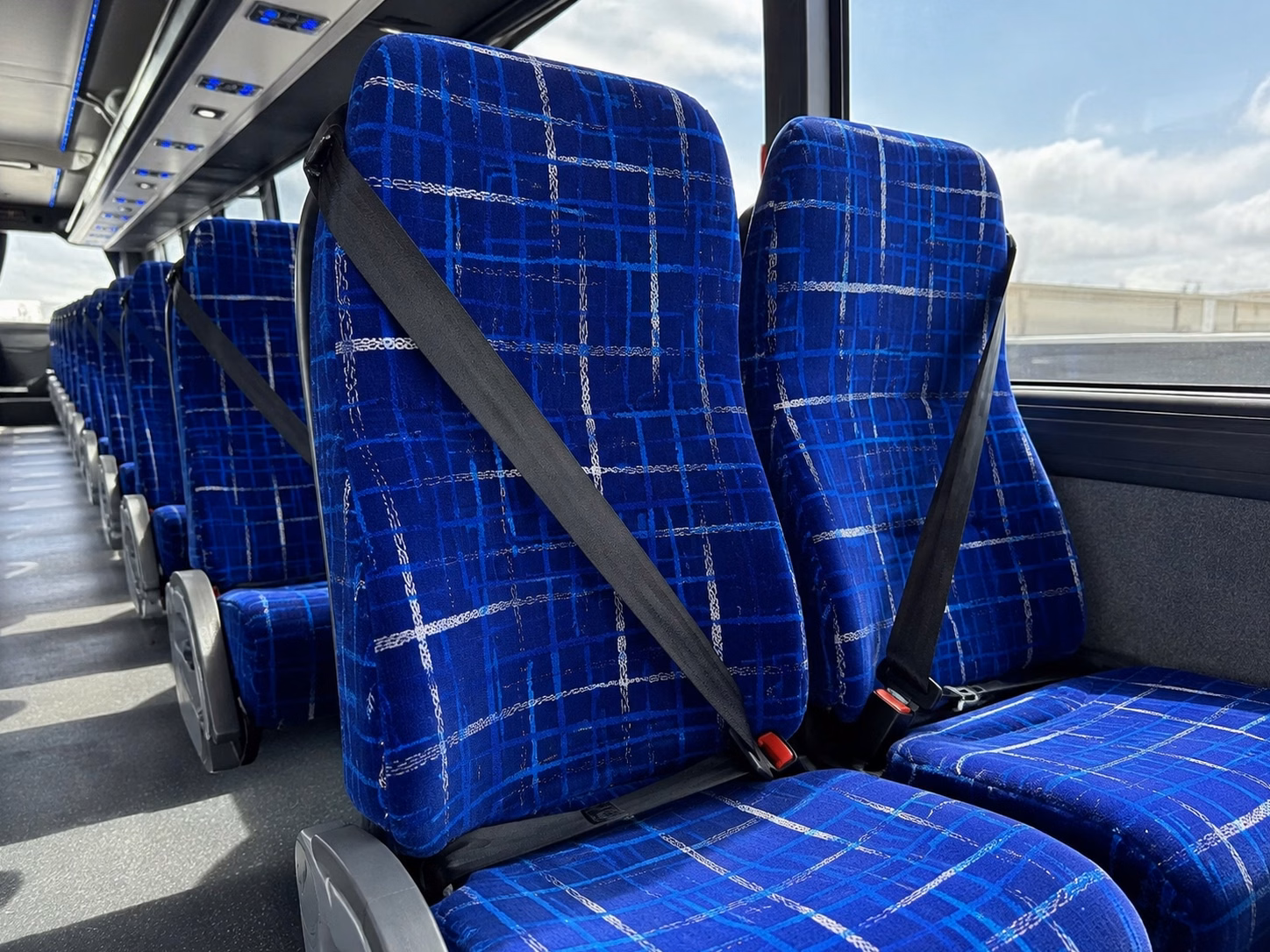 56 passenger charter bus inside